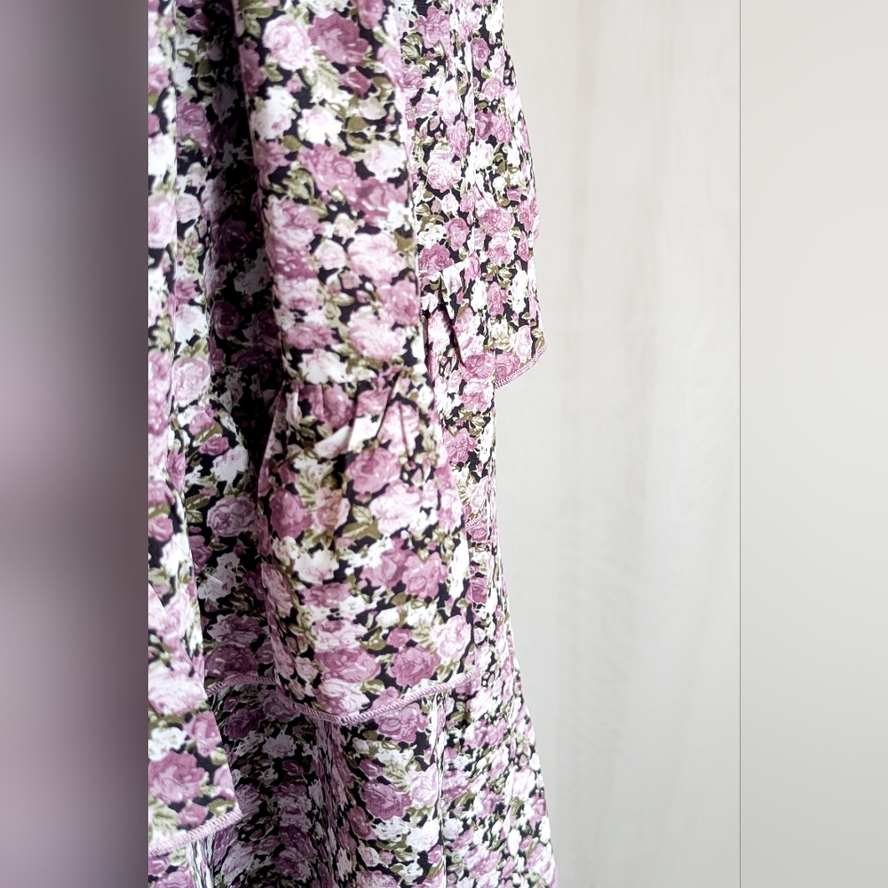 Ivy City Co. "Olivia" Floral Purple Ruffle Smocked Dress - Picture 5 of 9